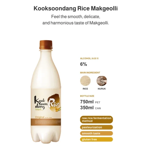 my-11134207-820la-mkp1bj7cnyti5a.webp Kooksoondang Korean Rice Makgeolli Original Flavour 750ml x 2 Bottles