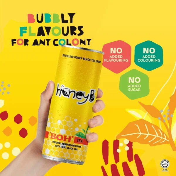my-11134207-820lc-mg635oic0aa7cb.webp HoneyB Boh Tea Real Sparkling Honey Drink 250ml x 24 Cans